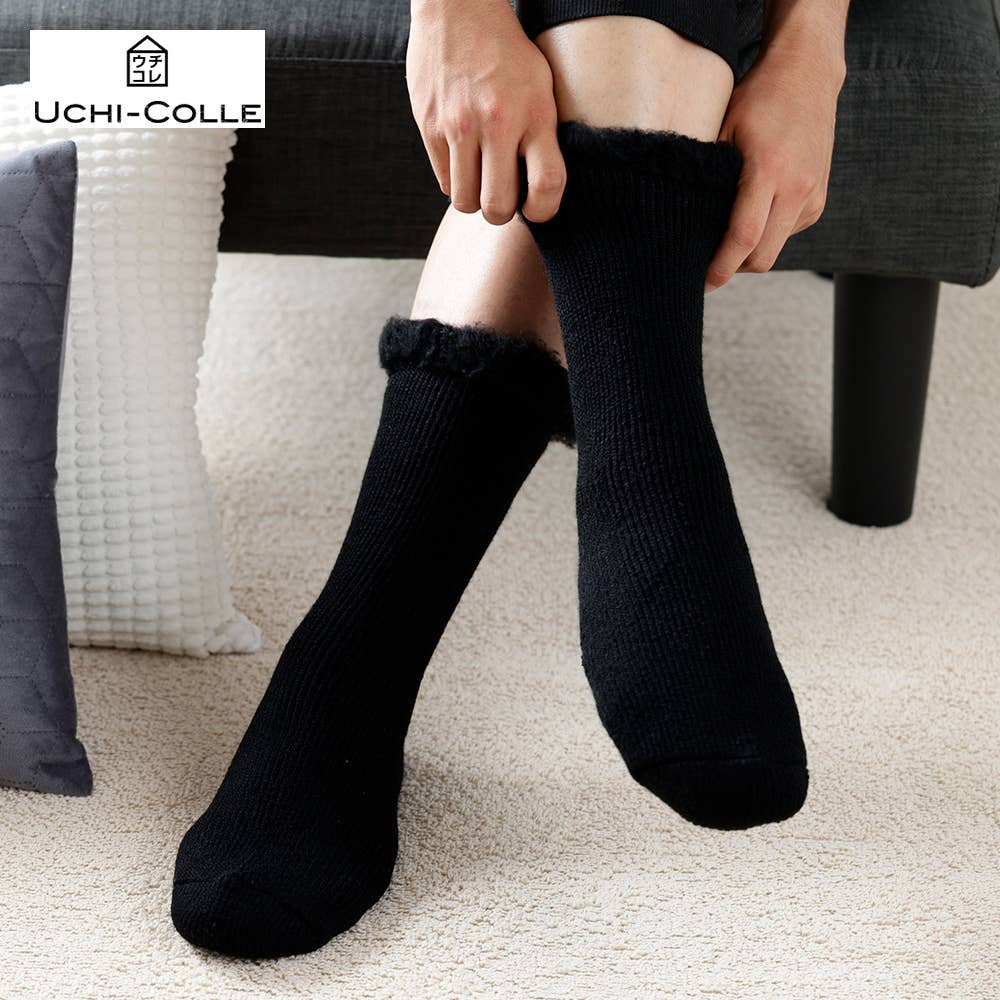 クルー丈裏起毛ルームソックス【SALE】【くつしたの日対象】